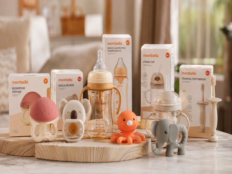 Mombella Baby Products Guide. Best Silicone Teethers Feeding Bottles Pacifiers And Baby Essentials.